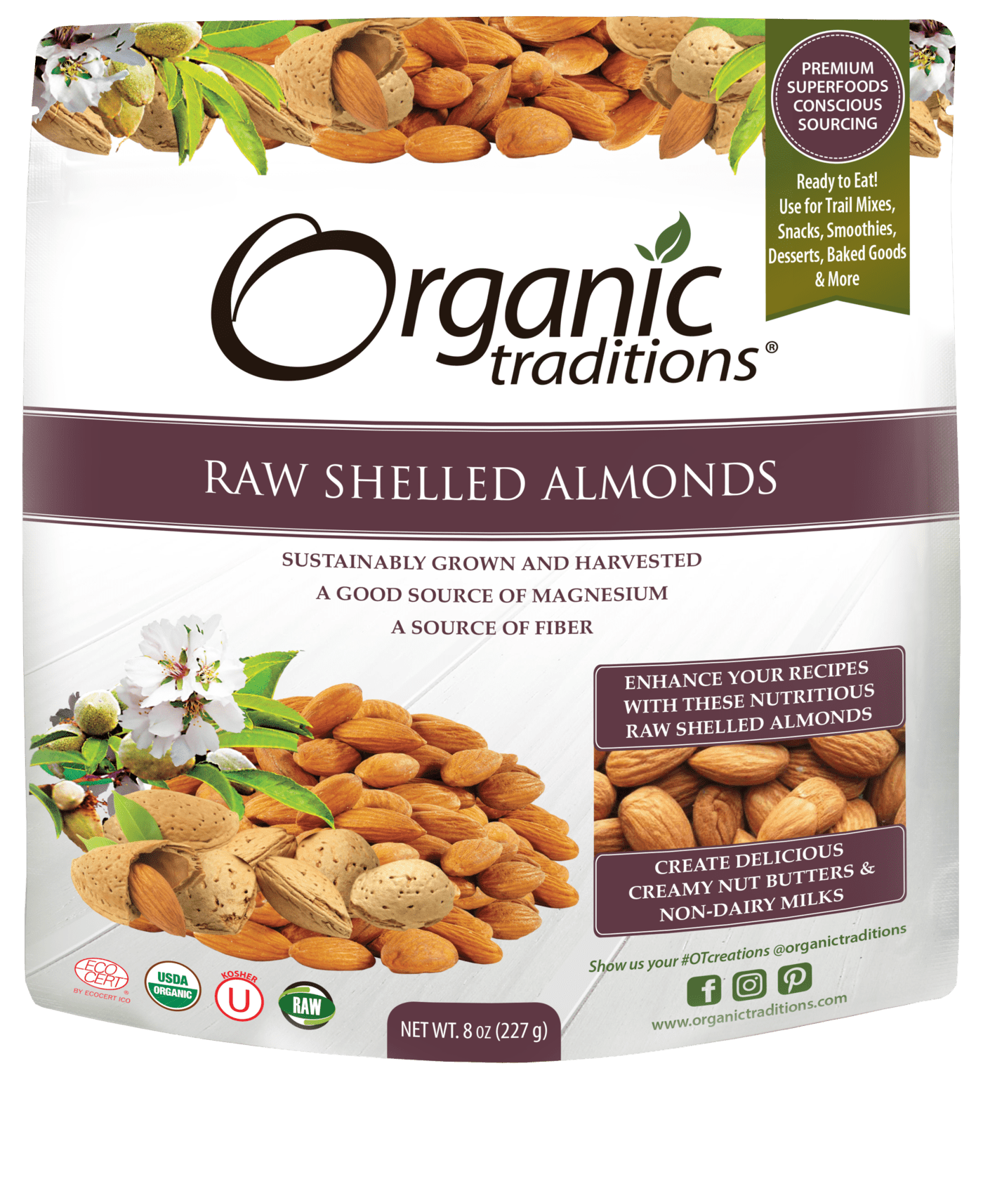Organic Traditions Raw Shelled Almonds