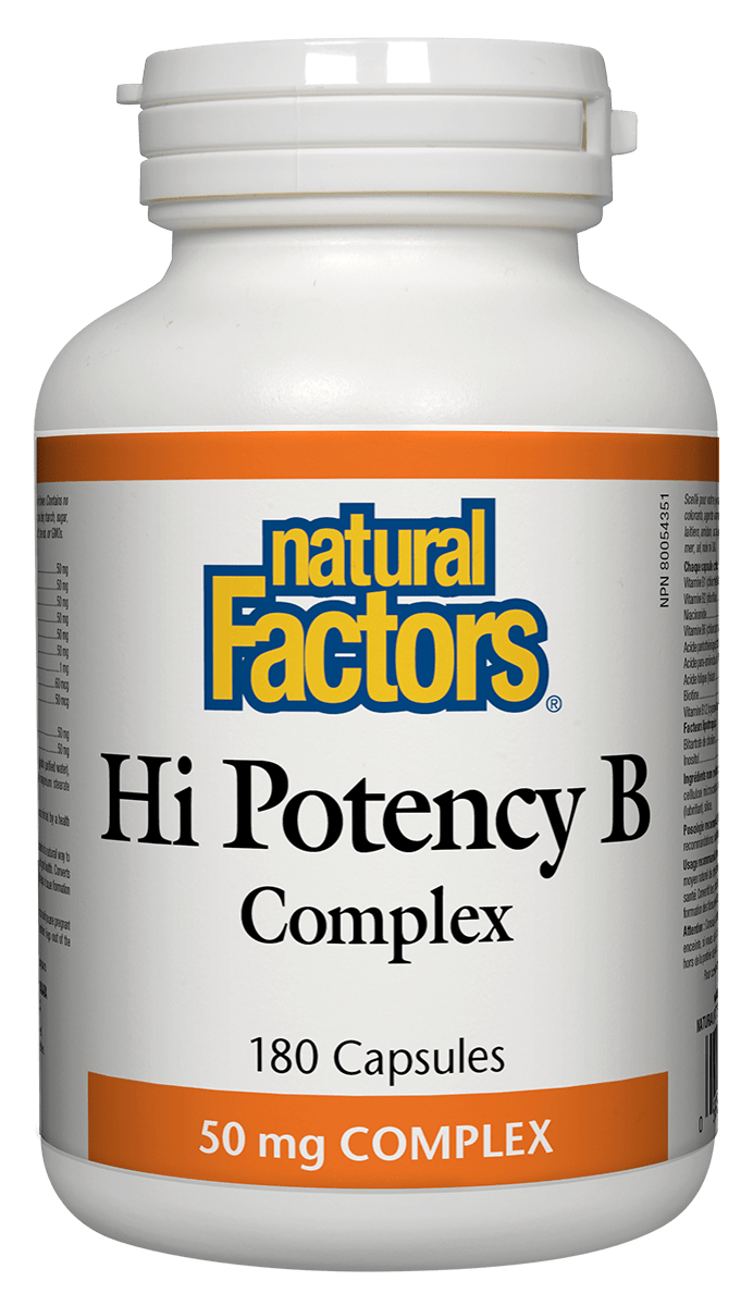 Natural Factors Hi Potency B Complex 50 mg 180 Capsules