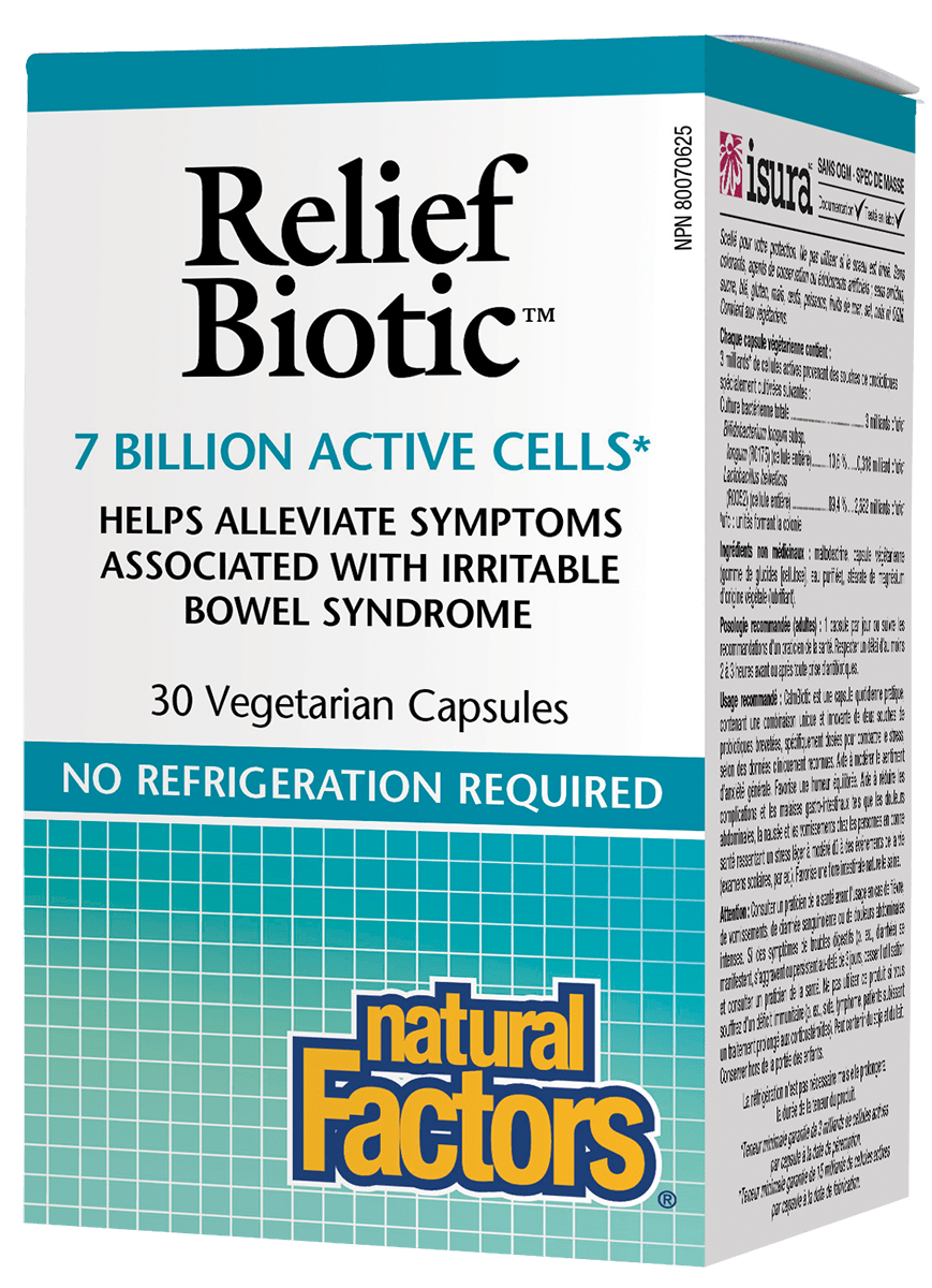 Natural Factors Relief Biotic 7 Billion Active Cells 30 Capsules