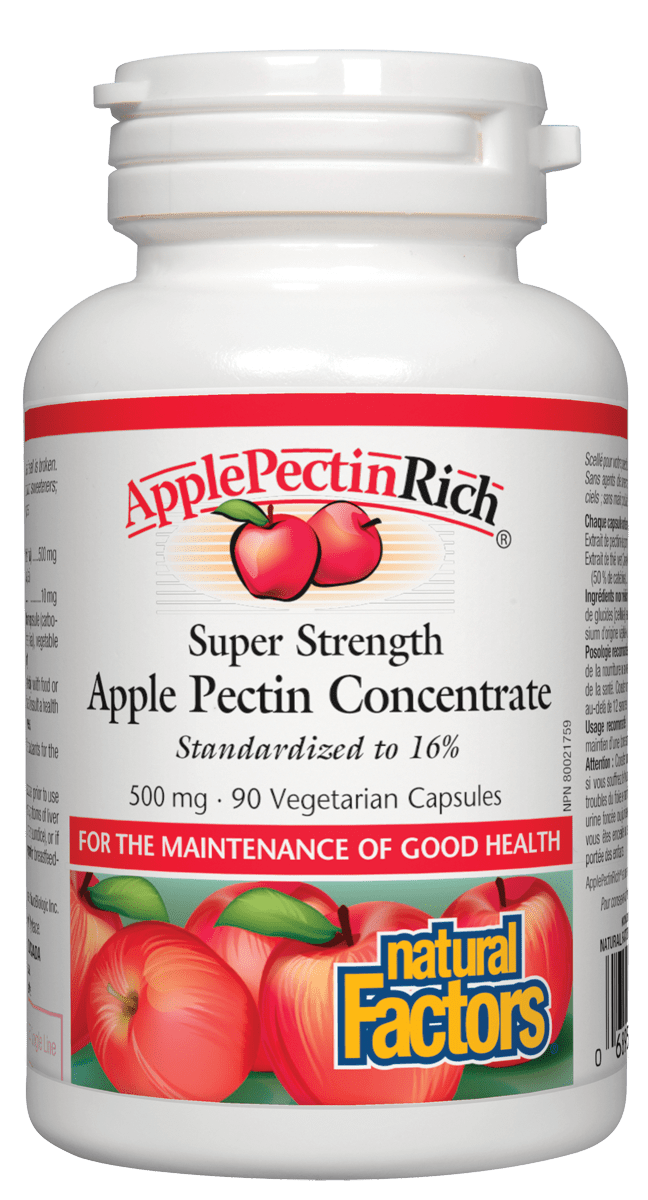Natural Factors ApplePectinRich Super Strength 500mg 90 Capsules