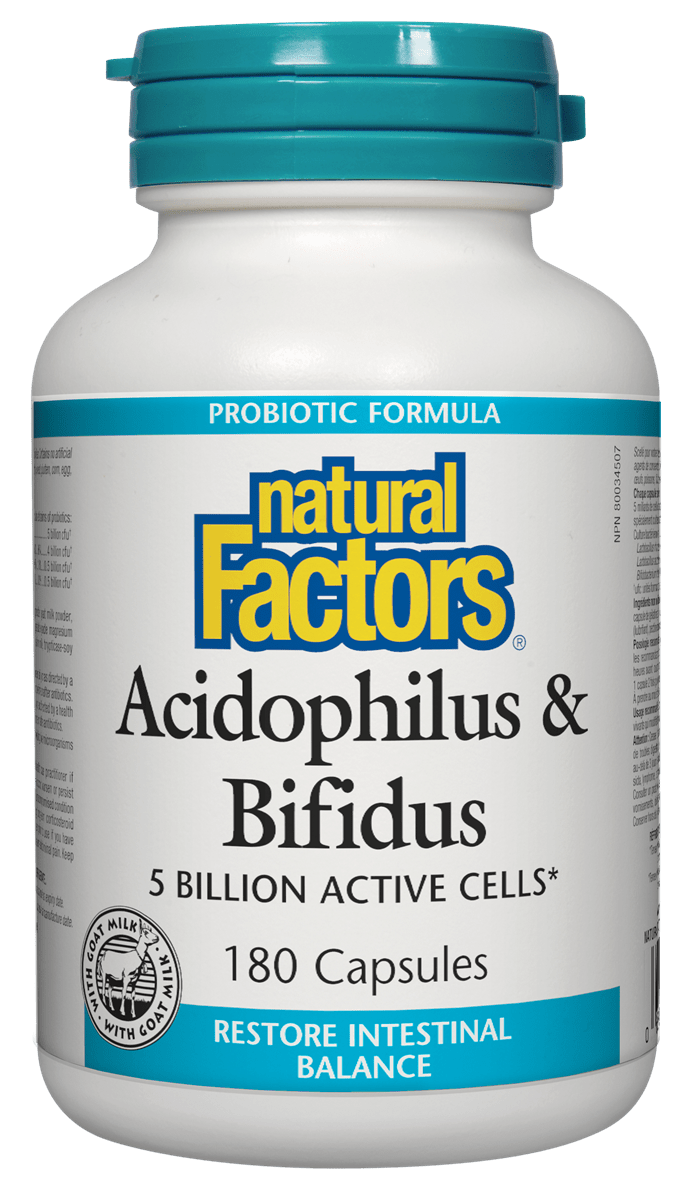 Natural Factors Acidophilus & Bifidus 180 Capsules