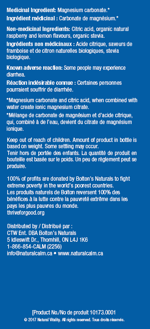 Natural Calm, Magnesium Citrate Powder, Cherry Flavour, 226g (8oz)