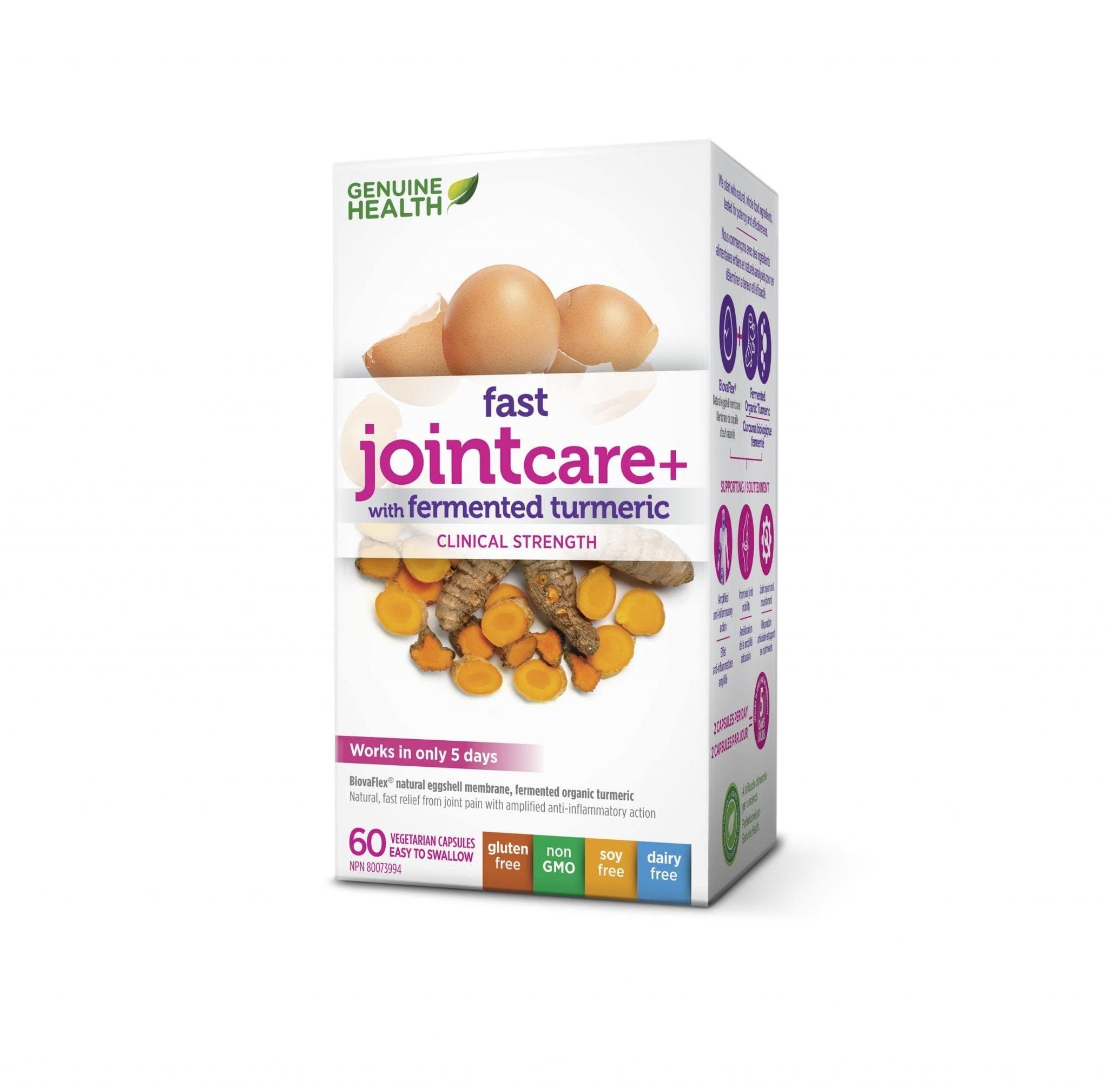 Genuine Health Fast Joint Care+ with Fermented Turmeric Clinical Strength 60 Capsules