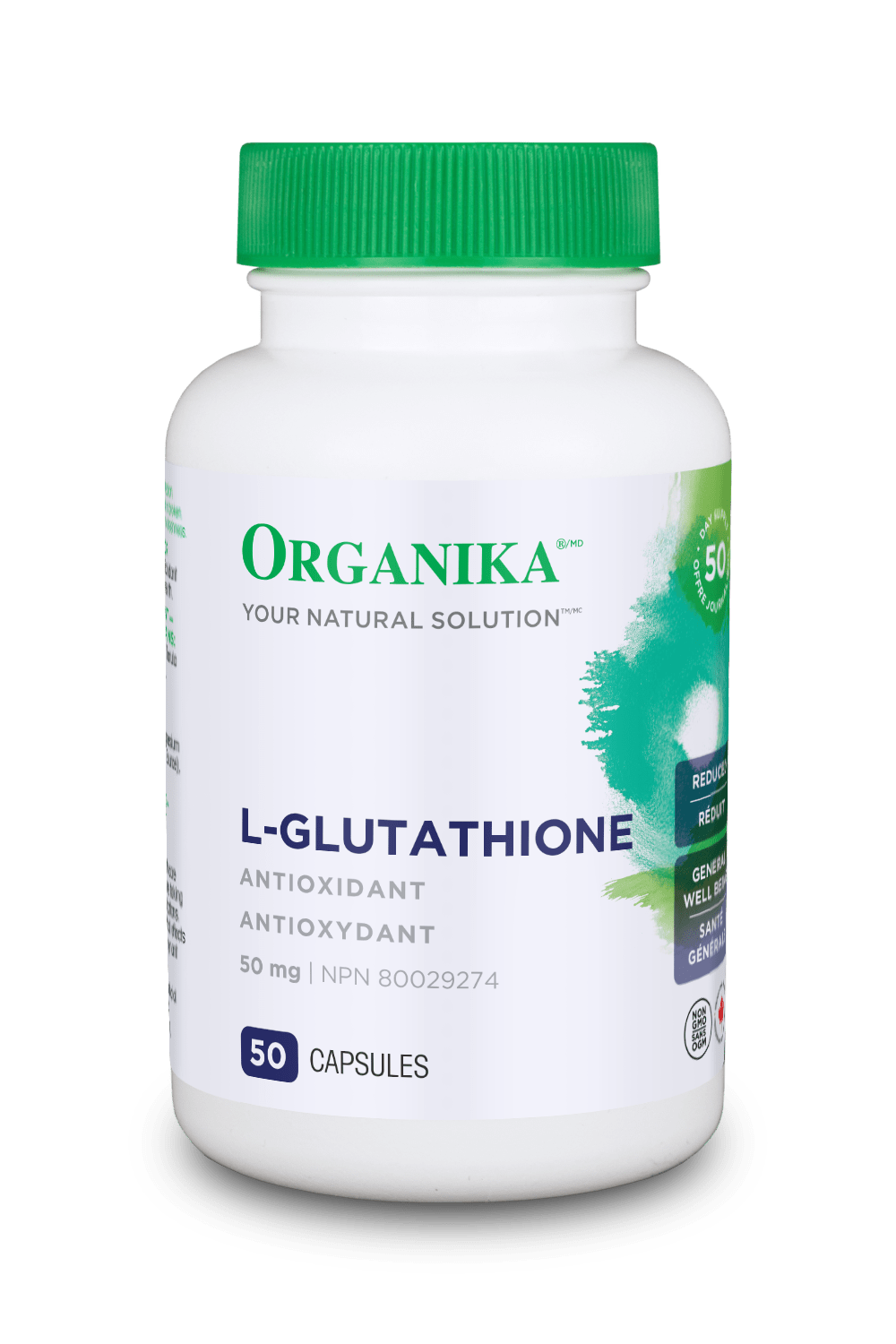 Organika L-GLUTATHIONE (Reduced) 50MG 50 Capsules