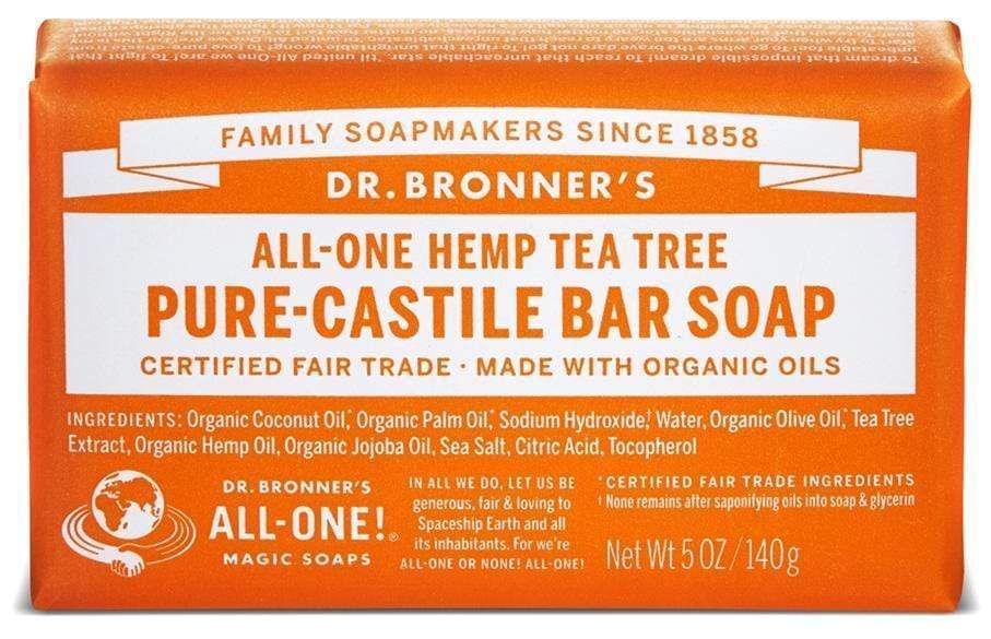 Dr. Bronner's, Pure-Castile Bar Soap, Tea Tree, 140g (5Oz)