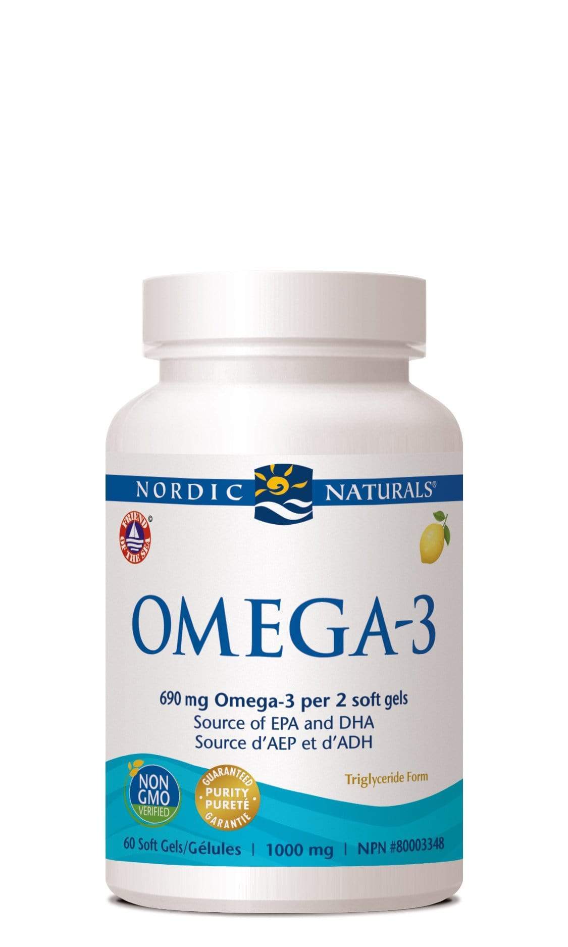 Nordic Naturals OMEGA-3 1000 mg - Lemon Flavour 60 Softgels