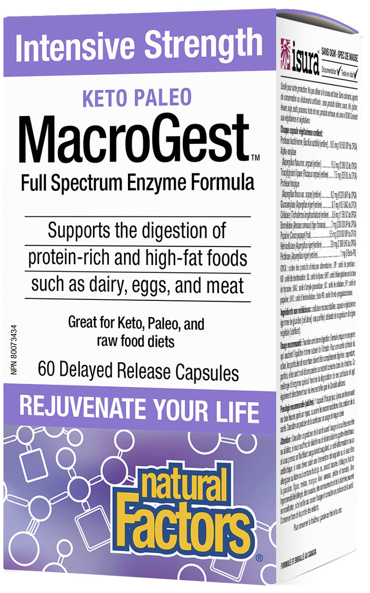 Natural Factors Keto Paleo MacroGest Intensive Strength 60 Capsules