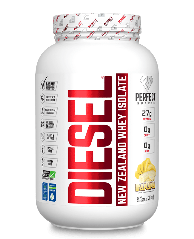 Perfect Sports Diesel New Zealand Whey Protein Isolate - Banana 2 lb (908 g)