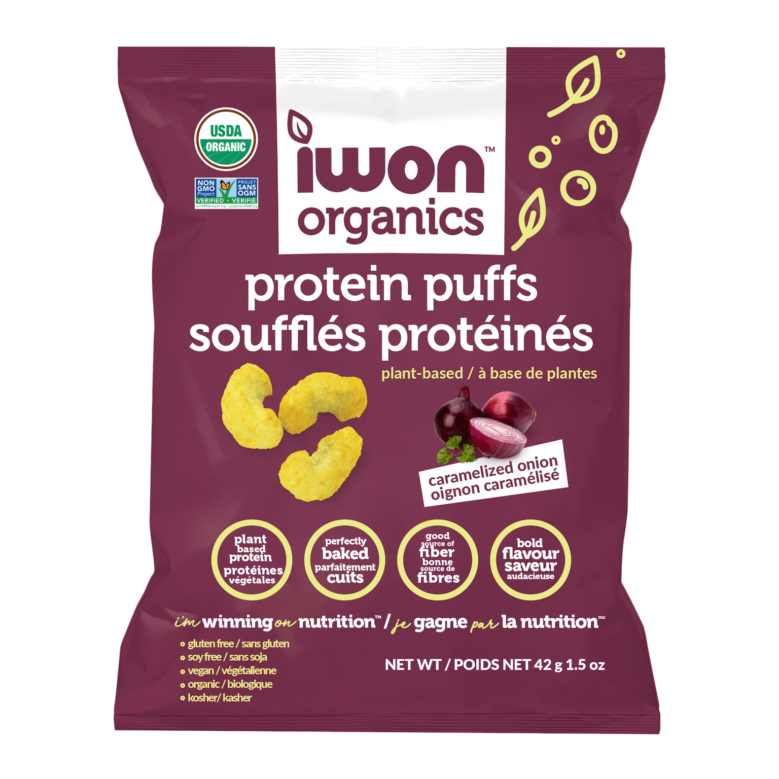 IWON Organics Protein Puffs - Caramelized Onion