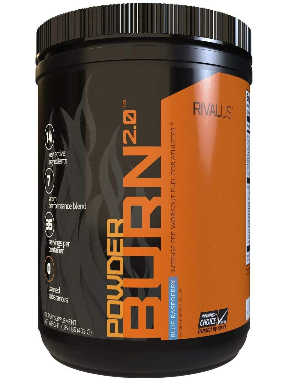 Rivalus Powder Burn Blue Raspberry Pre-Workout