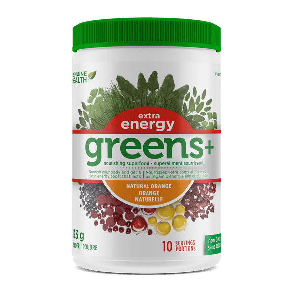 Genuine Health, Greens+ Extra Energy, Orange, 133g
