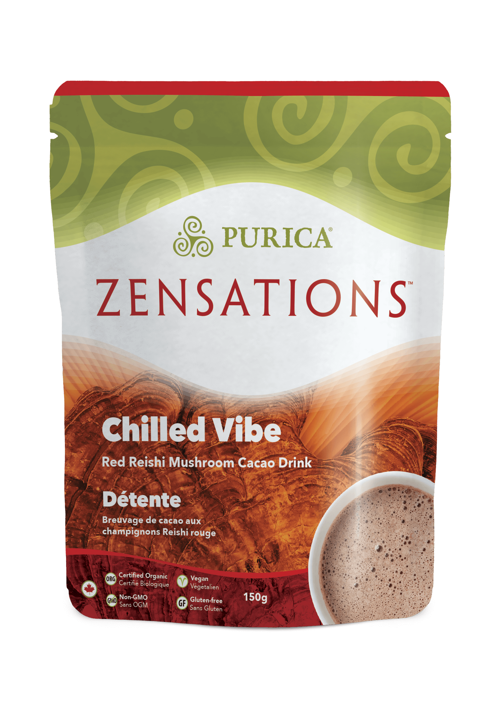 Purica Zensations Chilled Vibe Red Reishi Mushroom Cacao Drink 150 g