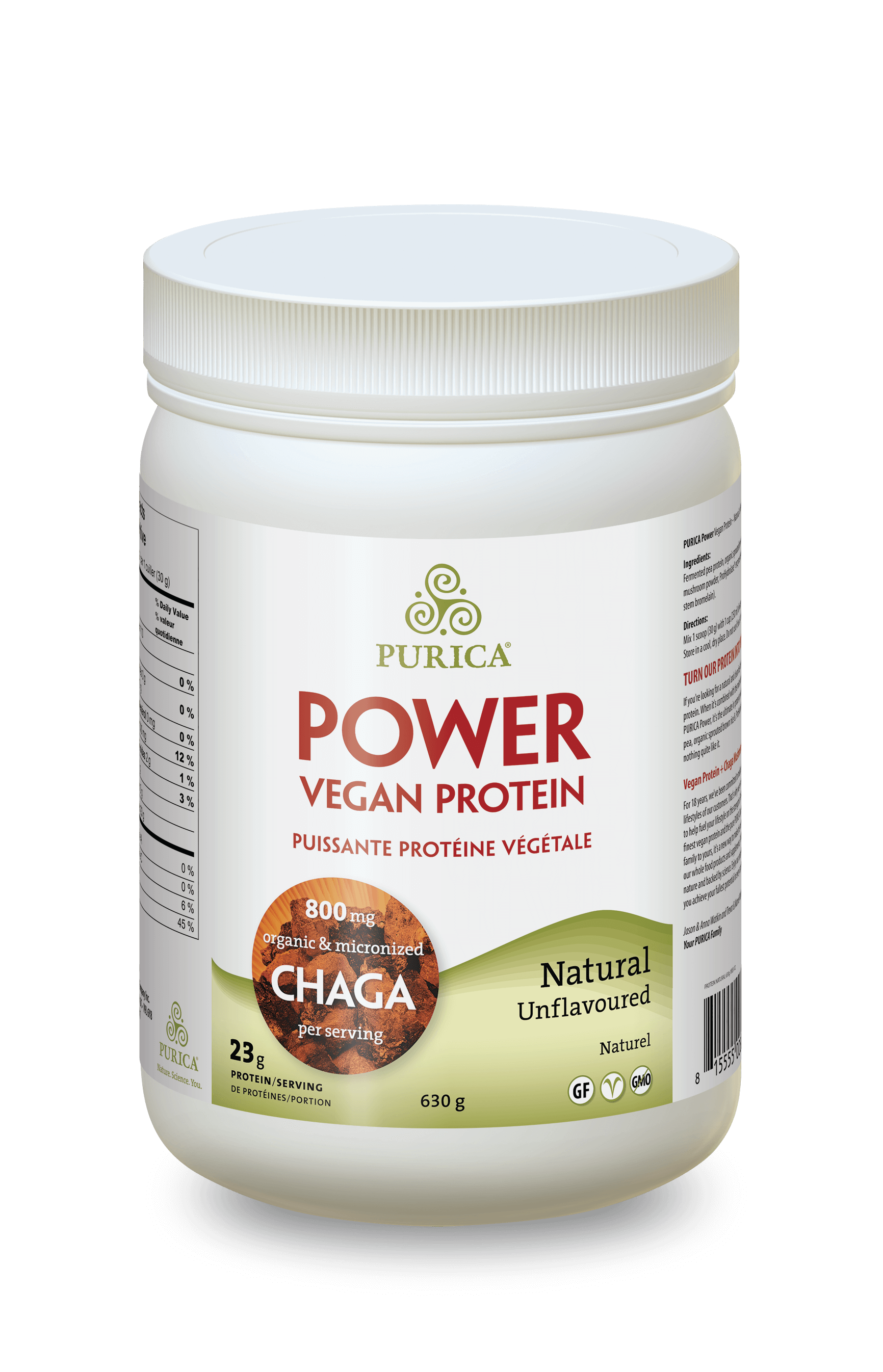 Purica Power Vegan Protein with Chaga Natural 630 g
