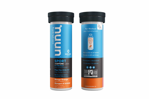 Nuun SPORT + Caffeine Mango Orange | Single Tube x 10 Tablets