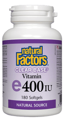 Natural Factors Vitamin E 400 IU Clear Base, 180 Softgels
