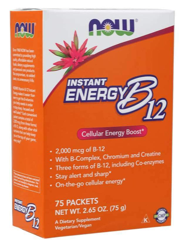 NOW, Instant Energy B12, 2000mcg, 75 Packets