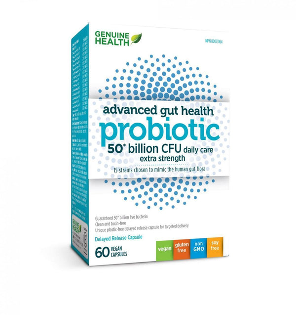 Genuine Health Advanced Gut Health 프로바이오틱스 - 500억 CFU 60캡슐