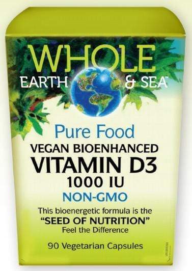 Whole Earth and Sea Pure Food Vegan Bioenhanced Vitamin D3 1000 IU Non-GMO