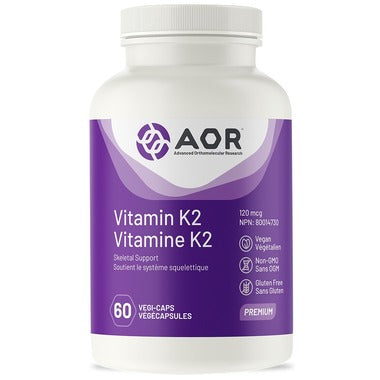 AOR, 비타민 K2, 120mcg, 60 식물성 캡슐