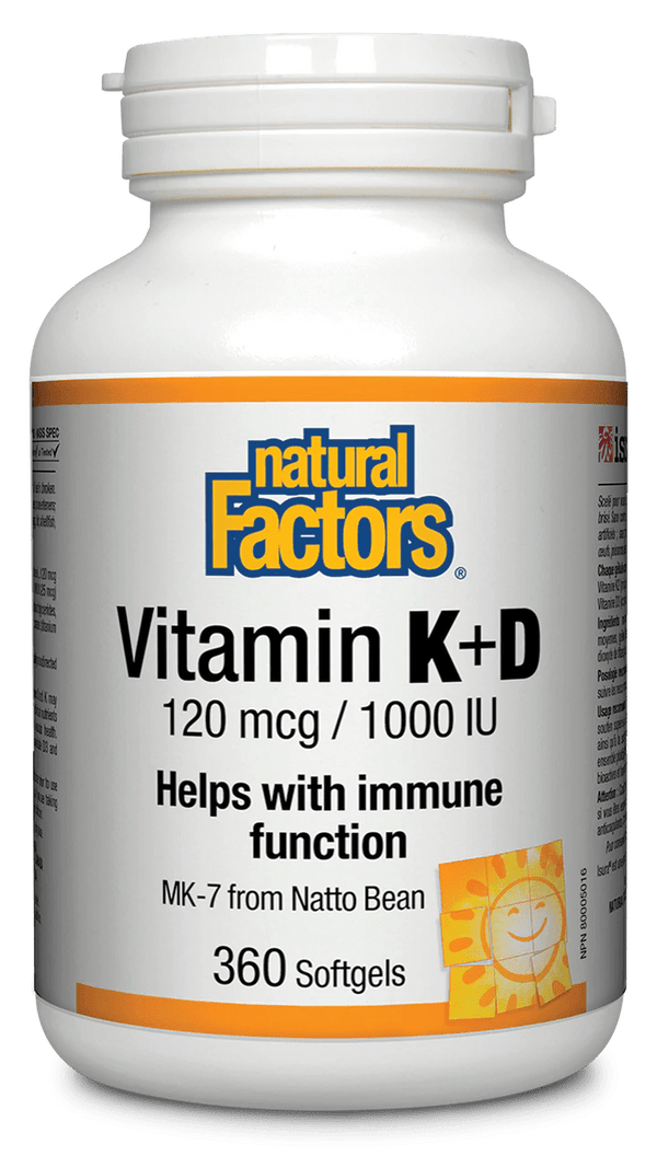 Natural Factors Vitamin K + D 120mcg/ 1000 IU