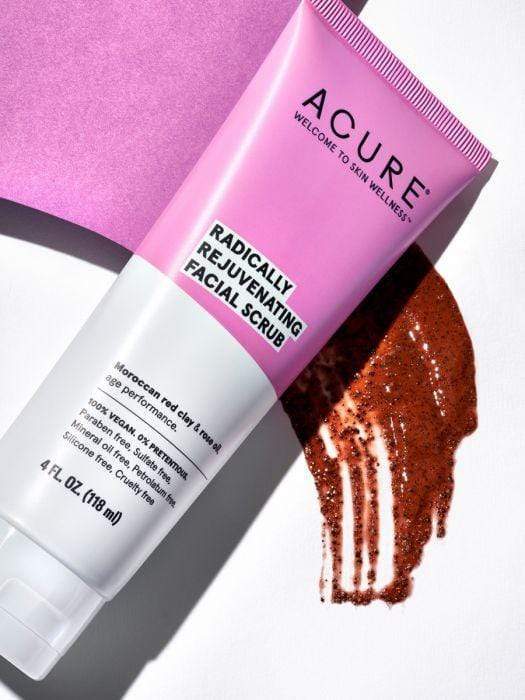 Acure Radically Rejuvenating Facial Scrub Moroccan Red Clay & Rose Oil