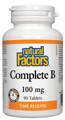 Natural Factors Complete B 100 mg Time Release 90 Tablets