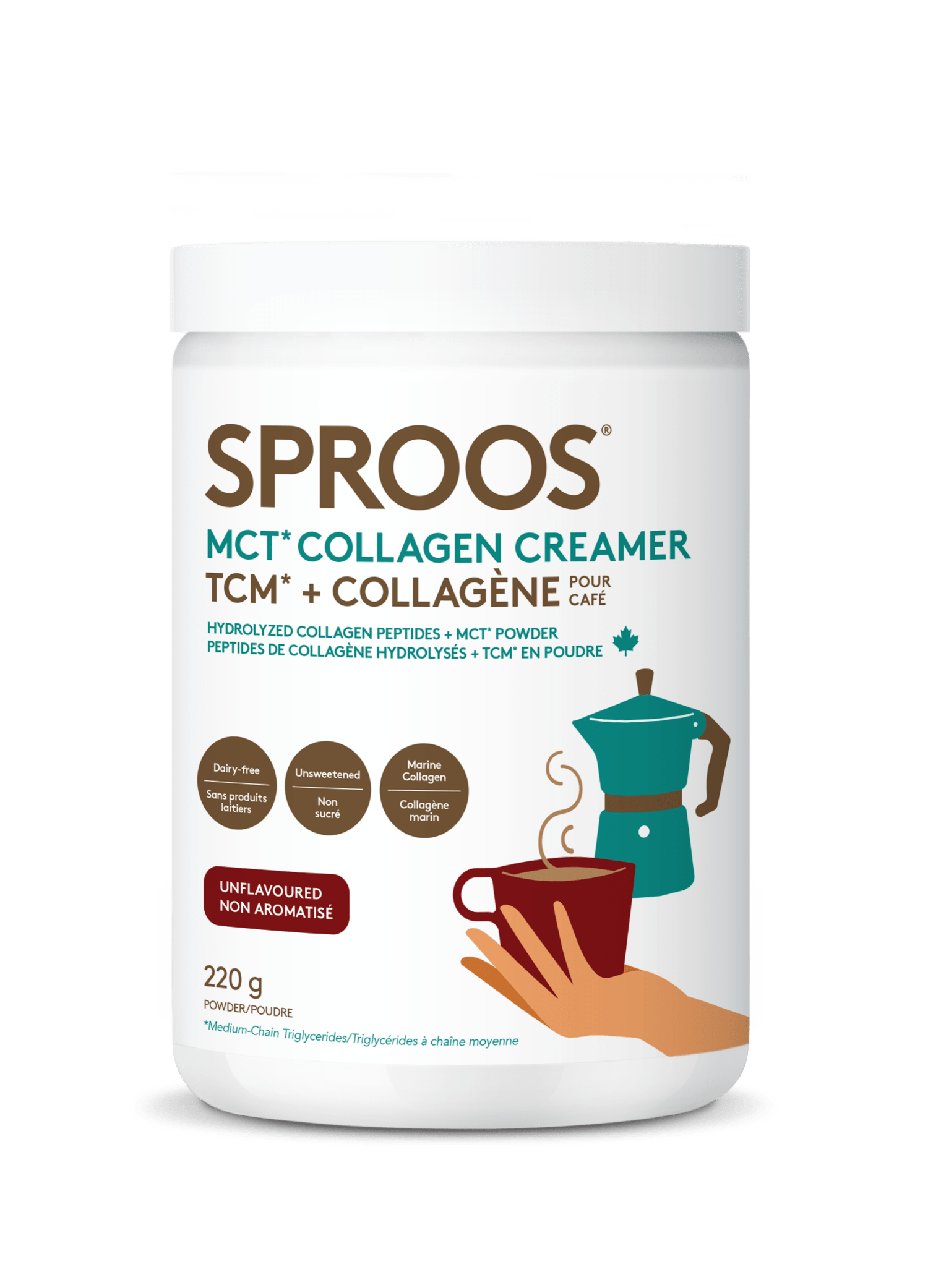 Sproos MCT Collagen Creamer Unflavoured 220g