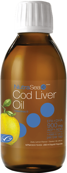 NutraSea Cod Liver Oil + Vitamin D - Zesty Lemon (200 mL)