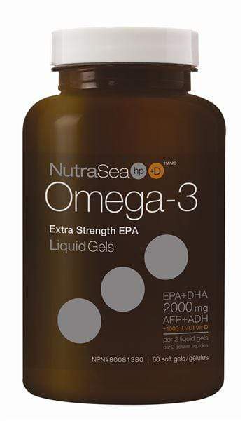 NutraSea HP Omega-3 + Vitamin D - Extra Strength EPA Liquid Gels (60 Softgels)