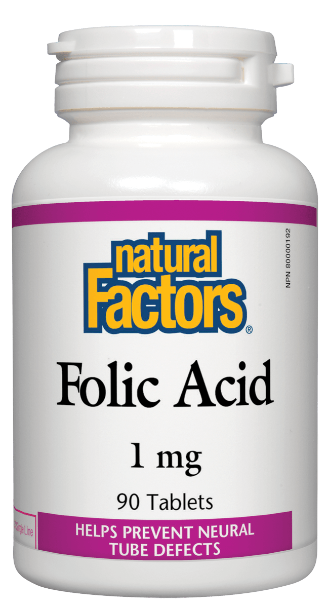 Natural Factors Folic Acid 1 mg 90 Tablets