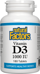 Natural Factors Vitamin D3 1000 IU, 180 Tablets