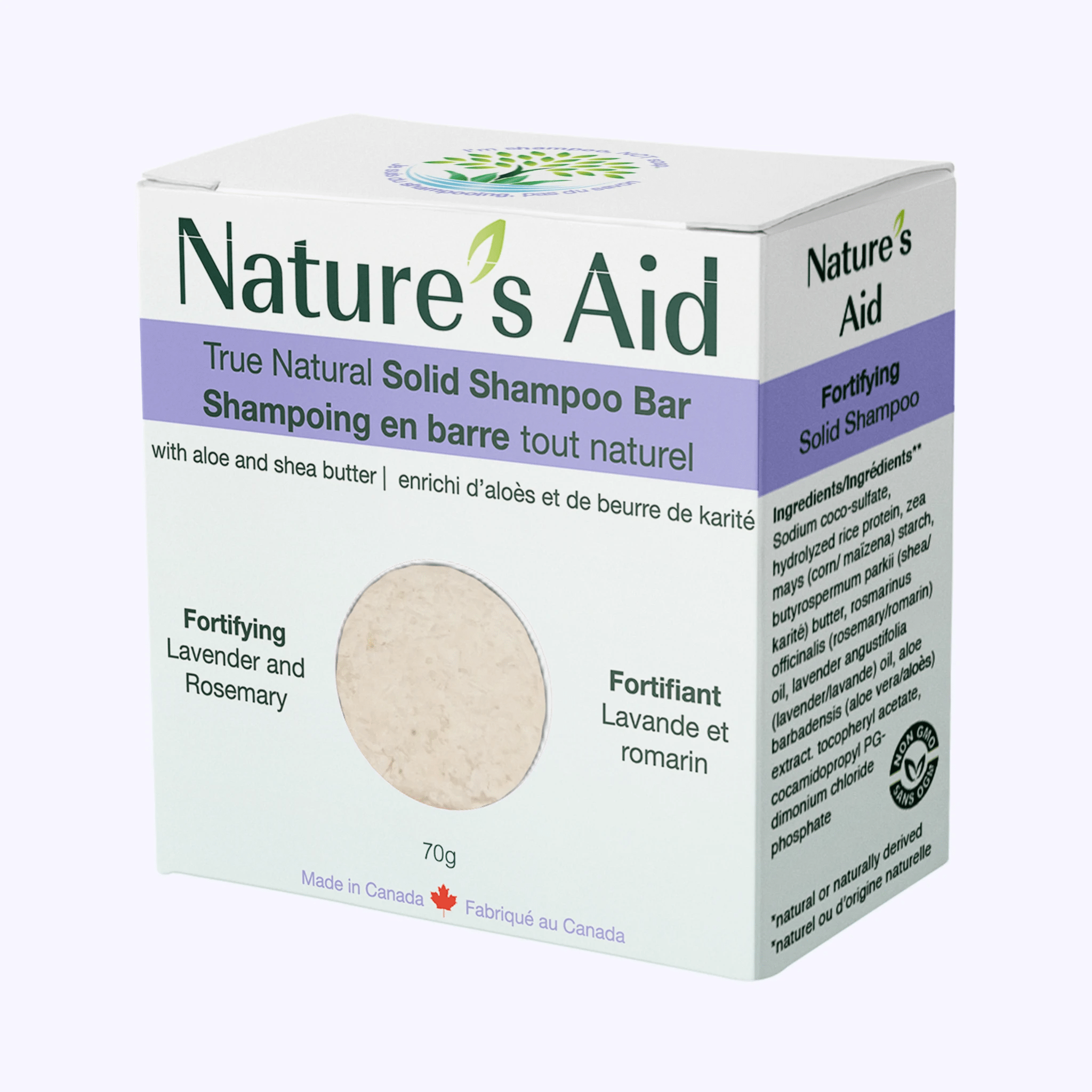 Nature's Aid True Natural Solid Shampoo Bar Lavender & Rosemary