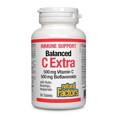 Natural Factors, Immune Support, Balanced C Extra, 500mg / 500mg, 90 Tablets