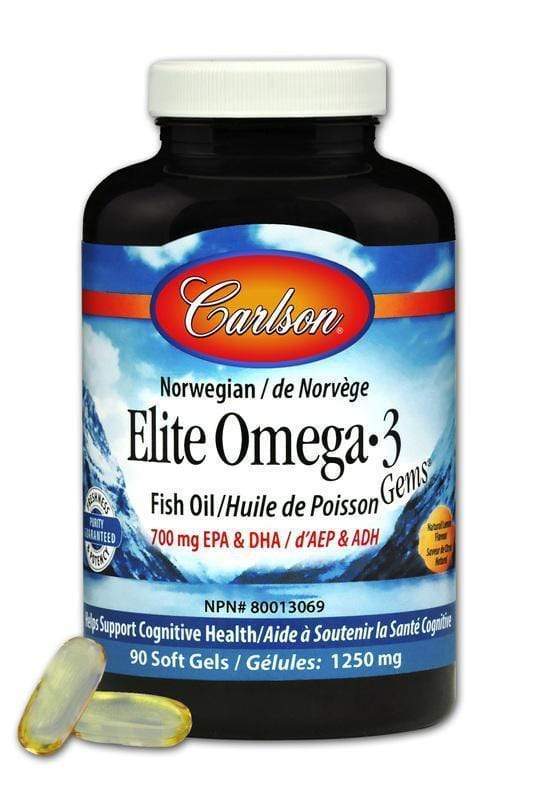 Carlson Laboratories Elite Omega 3 Gems 700 mg EPA & DHA 90 + 30 Softgels