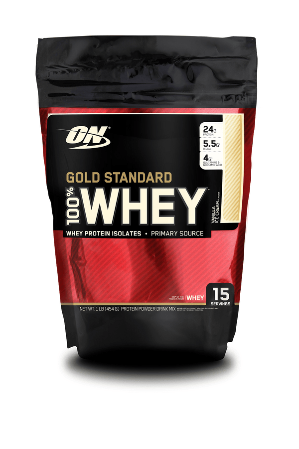 Optimum Nutrition, Gold Standard 100% Whey، آيس كريم الفانيليا، 454 جم (1 رطل)