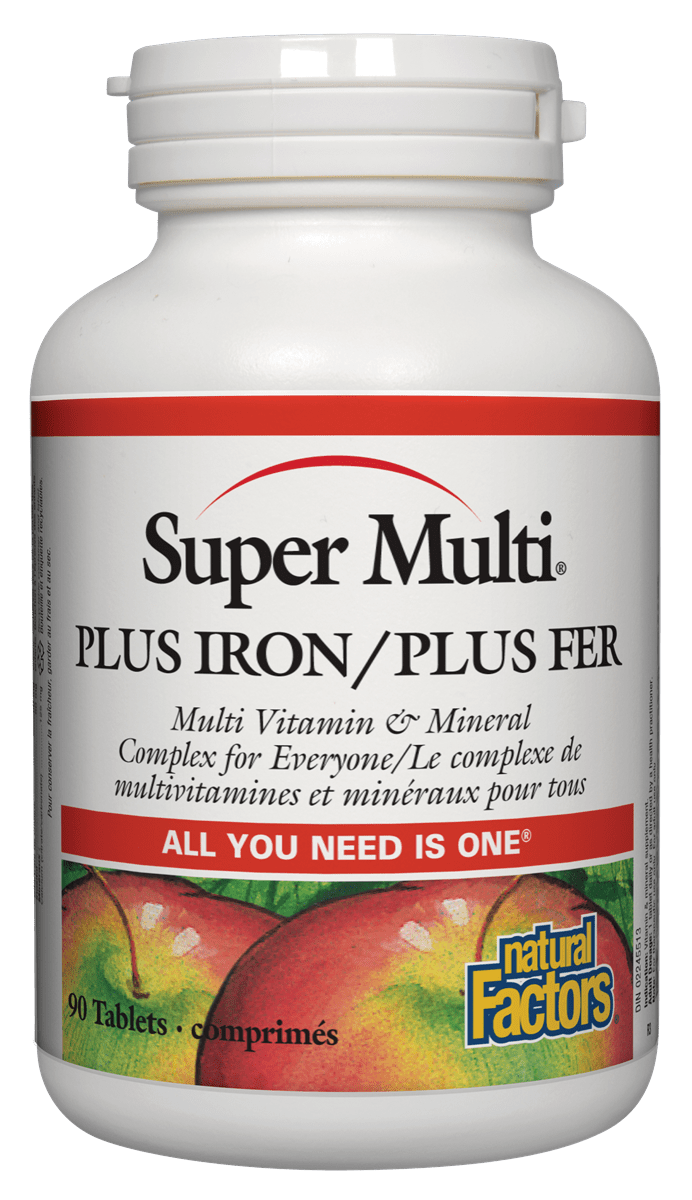 Natural Factors Super Multi Plus Iron, 90 Tablets