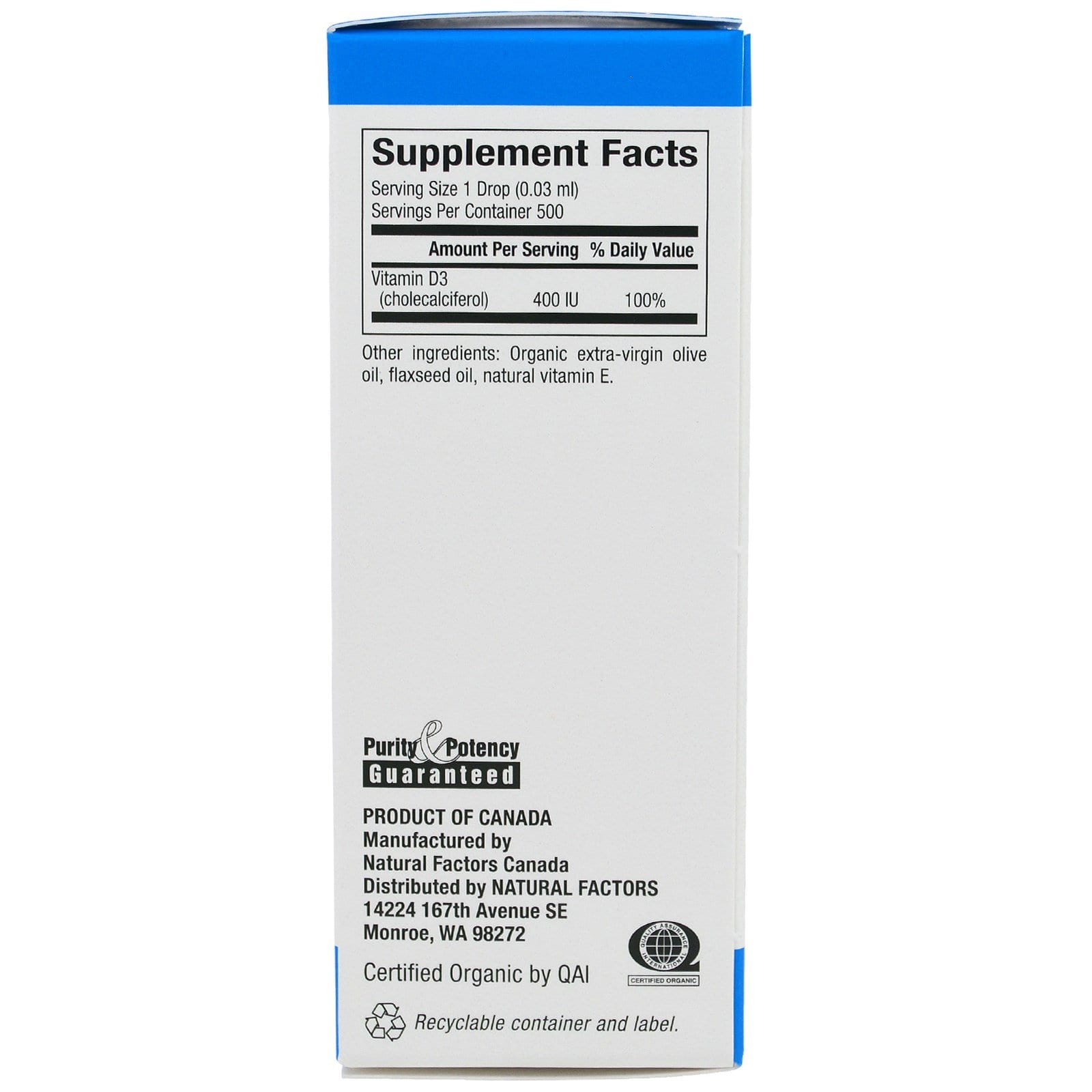 Natural Factors Vitamin D3 Drops for Kids, 15mL