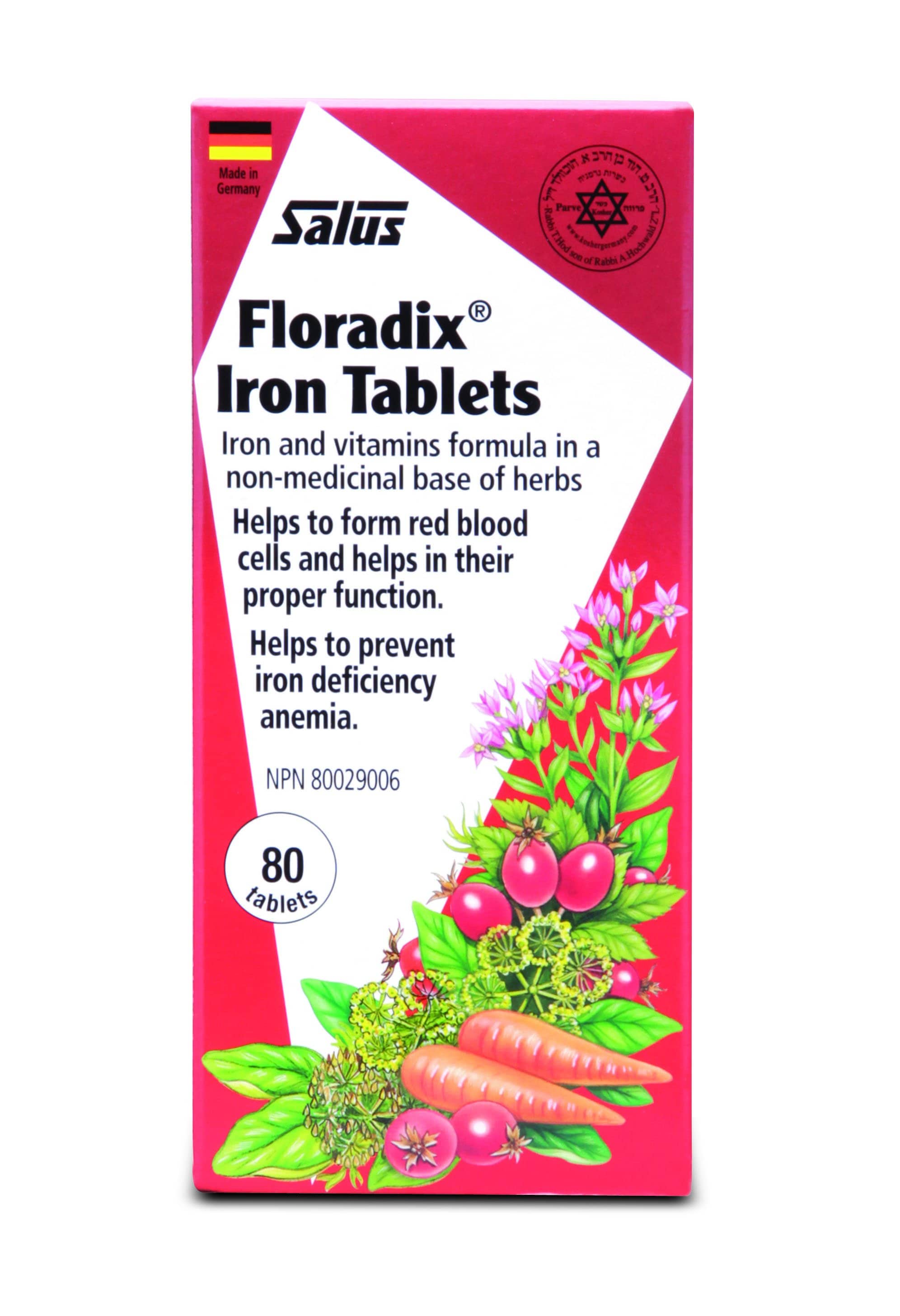 Flora Floradix Herbal Extract Iron Tablets 80 Tablets