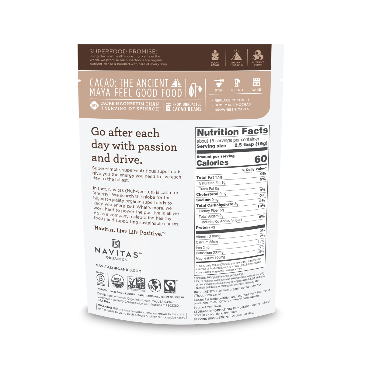 Navitas Organics Cacao Powder 227g