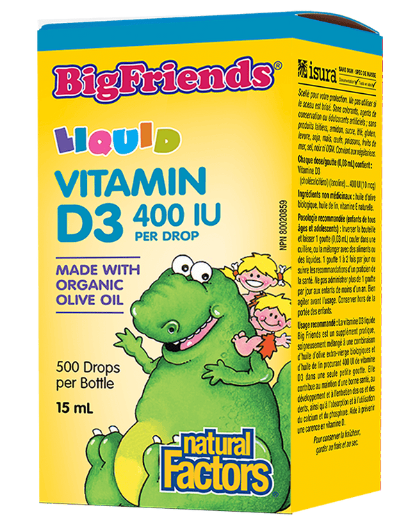 Natural Factors Big Friends Liquid Vitamin D3 400 IU 15mL