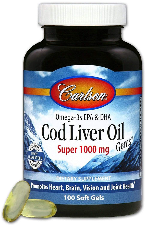 Carlson Laboratories Super Cod Liver 1000 mg 100 Soft gels