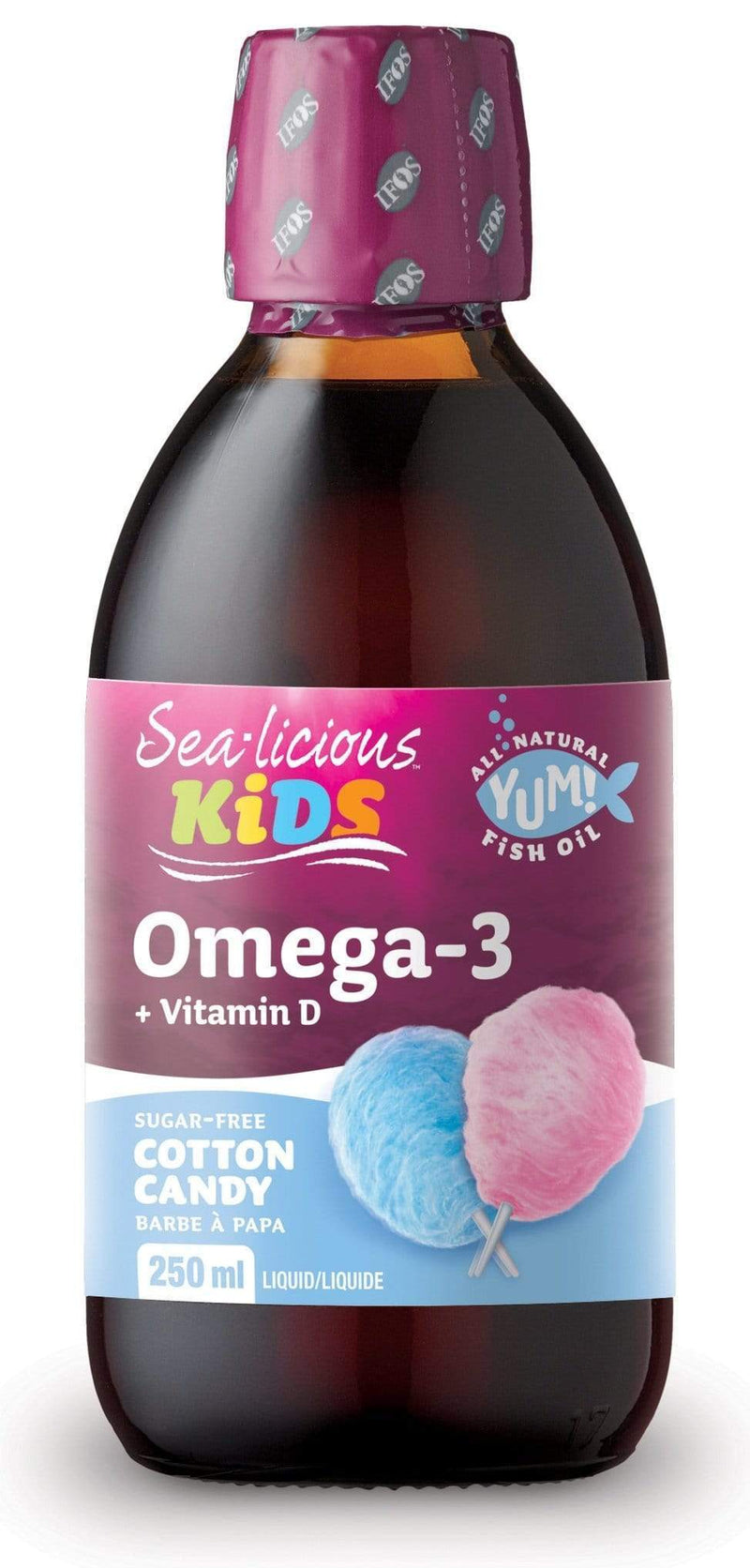 كارلين سي ليشس كيدز أوميجا 3 + فيتامين د - نكهة حلوى القطن