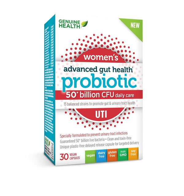 Genuine Health Advanced Gut Health 프로바이오틱 여성 UTI - 500억 CFU 30캡슐