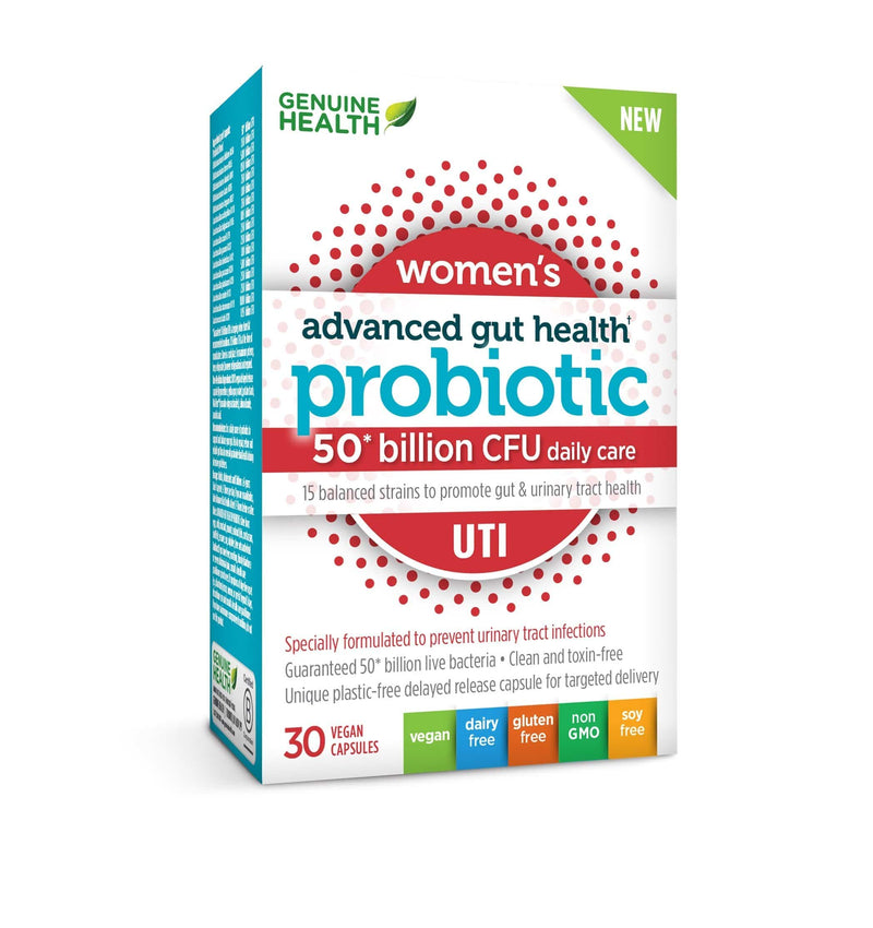 Genuine Health Advanced Gut Health Probiotic Women's UTI - 50 Billion CFU 30 Capsules