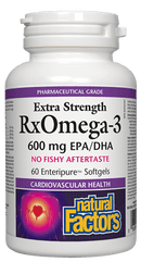 ناتشورال فاكتورز RxOmega-3 قوة إضافية 600 مجم 60 كبسولة هلامية