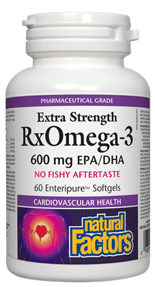 Natural Factors RxOmega-3 엑스트라 스트렝스 600 mg 60 소프트젤