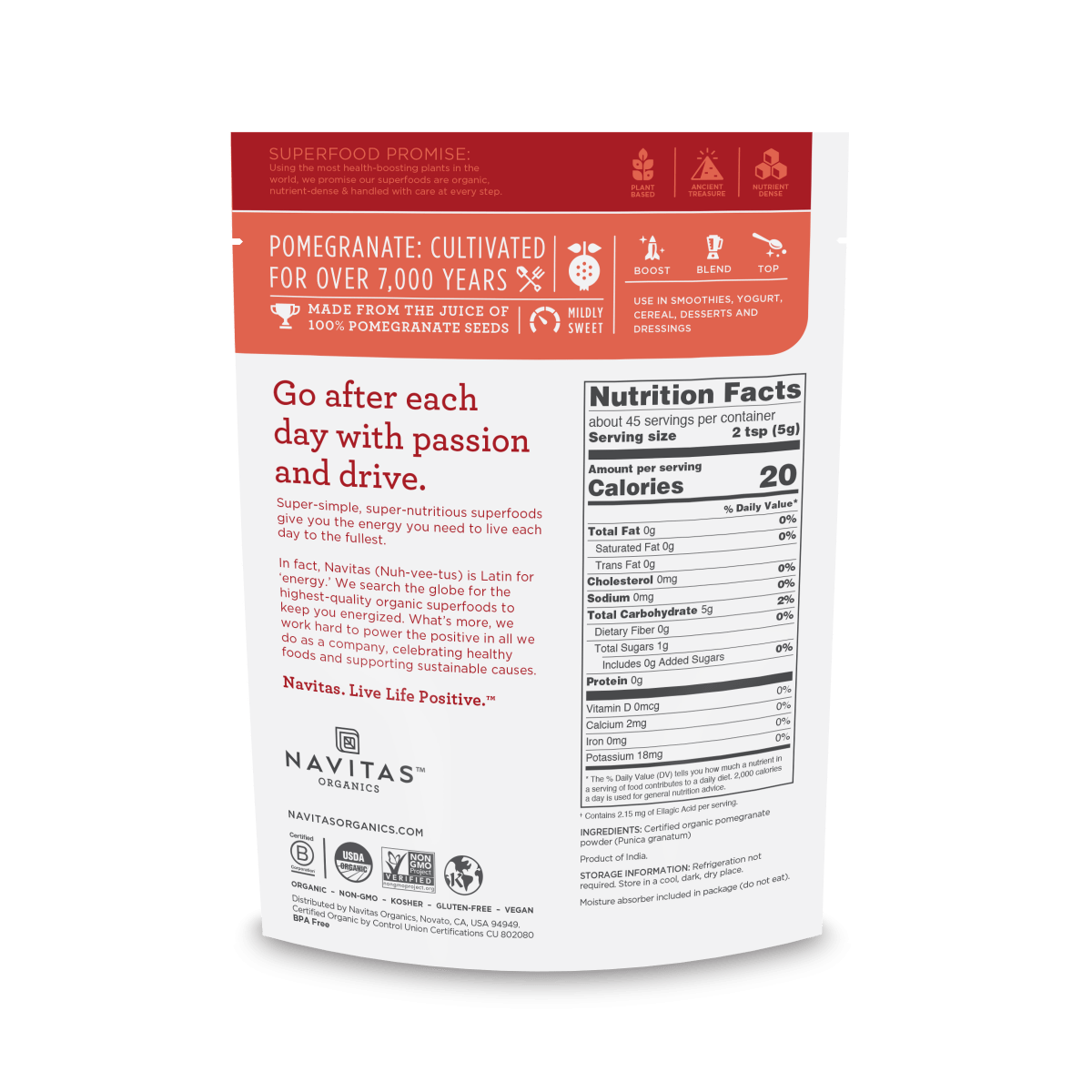 Navitas Organics Organic Pomegranate Powder 227g