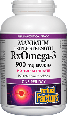 Natural Factors أقصى قوة ثلاثية RxOMEGA-3، 150 كبسولة هلامية