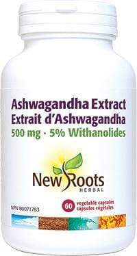 New Roots Ashwagandha Extract 500 mg 5% Withanolides 60 Capsules