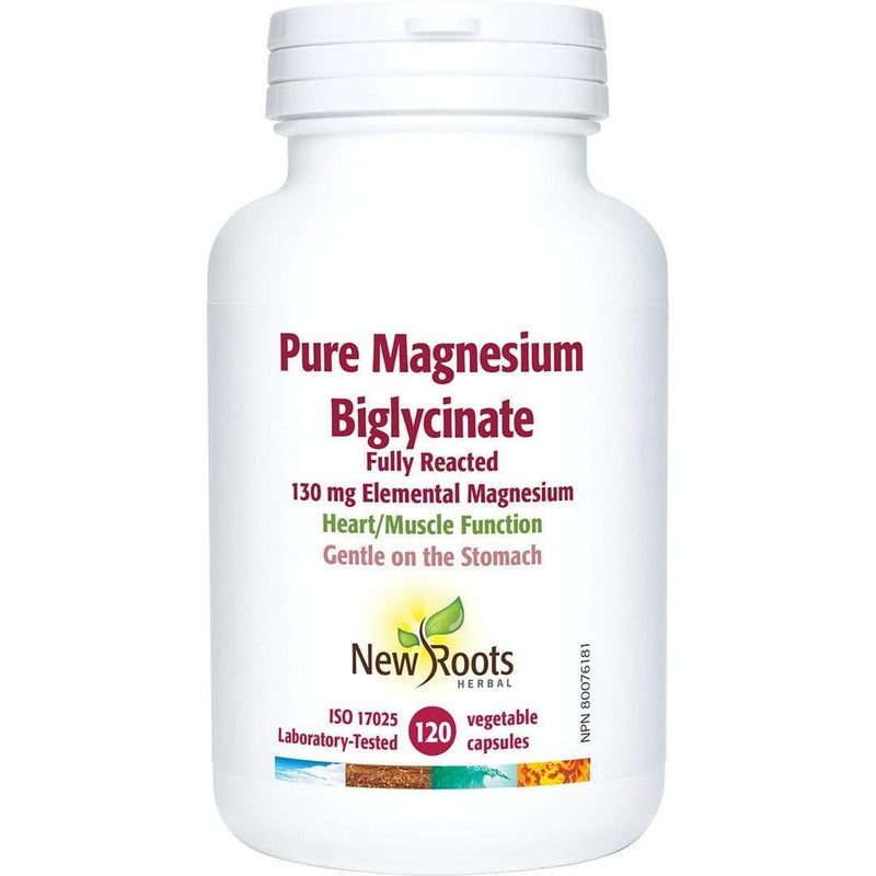 New Roots Pure Magnesium Bisglycinate 130 mg 120 V-Caps